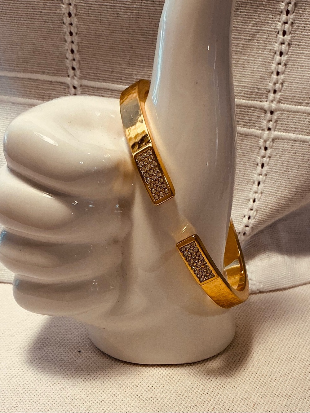 Brighton Gold Pave Rectangle Cuff Bracelet